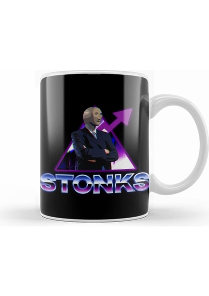 Stonks Aesthetic Kupa Bardak Porselen
