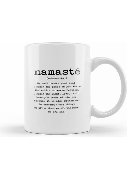 Namaste Yazı Meditasyon 02 Kupa Bardak Porselen