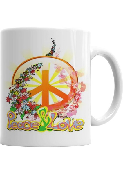 Peace Barış Simge Kupa Bardak Porselen