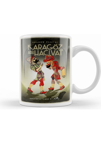 Karagöz ve Hacıvat Kupa Bardak Porselen