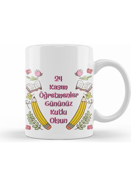 24 Kasım Özel Öğretmenler Günü Kupa Bardak Porselen