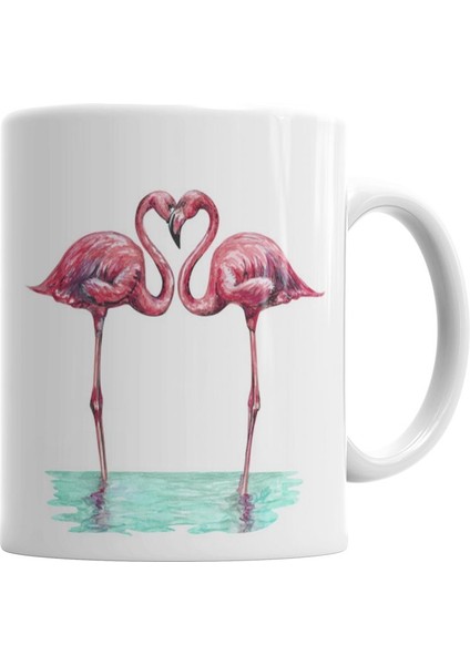 Aşk Kuşları Flamingo 3 Kupa Bardak Porselen