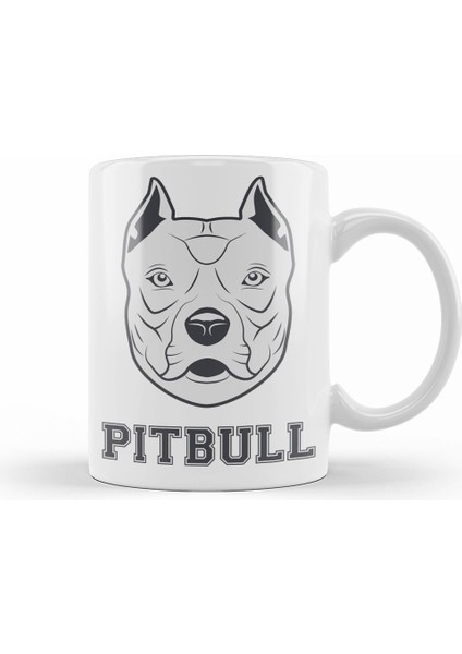 Pug Köpek Pit Bull Face Pitbull Aşıklar Kupa Bardak Porselen