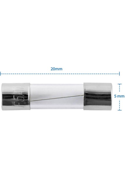 100 Adet - 250V 7A Sigorta - Fuse - Cam Sigorta - 5X20MM