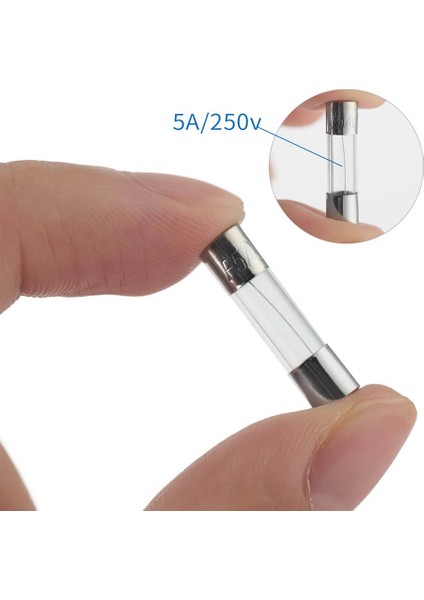 100 Adet - 250V 7A Sigorta - Fuse - Cam Sigorta - 5X20MM
