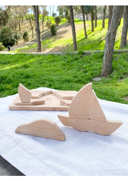 El Yapımı Ahşap Yapboz Puzzle Gemi