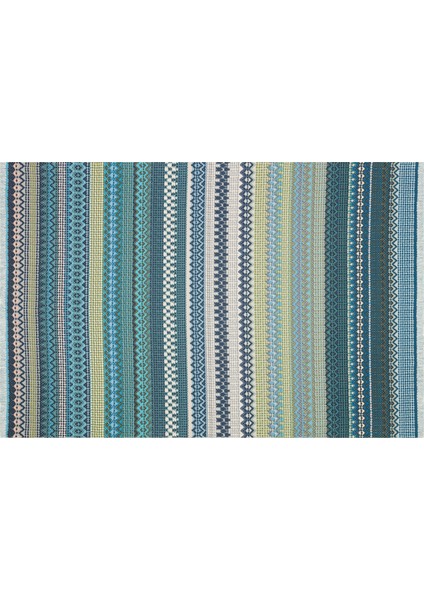 Alara Blue 3206 Çift Taraflı Mavi Lacivert Tonlarında Çift Taraflı Kilim