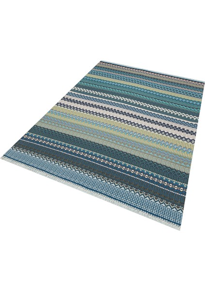Alara Blue 3206 Çift Taraflı Mavi Lacivert Tonlarında Çift Taraflı Kilim fırsatları