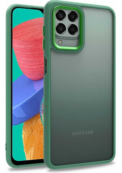 Samsung Galaxy M33 Kılıf Arkası Şeffaf Kenar Korumalı Silikon Flora