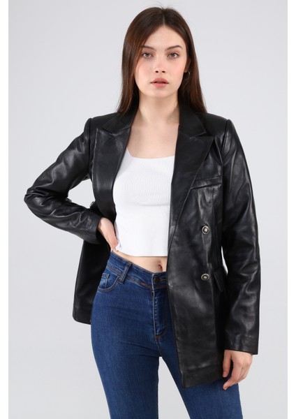 Kadın Deri Kruvaze Blazer Ceket fiyatları