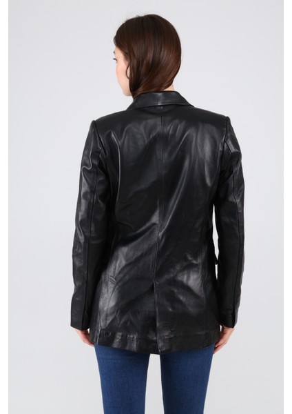 Kadın Deri Kruvaze Blazer Ceket modelleri