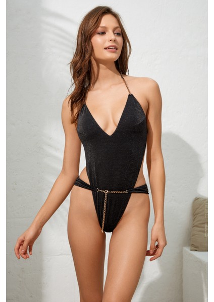 Moi Zincir Kemerli Mayokini Siyah 221600