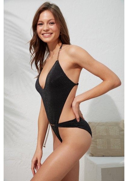 Moi Zincir Kemerli Mayokini Siyah 221600 modelleri