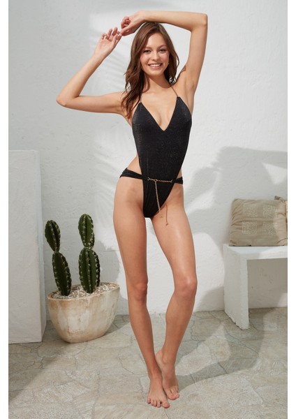 Moi Zincir Kemerli Mayokini Siyah 221600 fırsatları