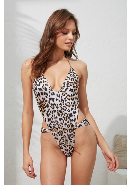 Moi Zincir Kemerli Mayokini Leopard 221602