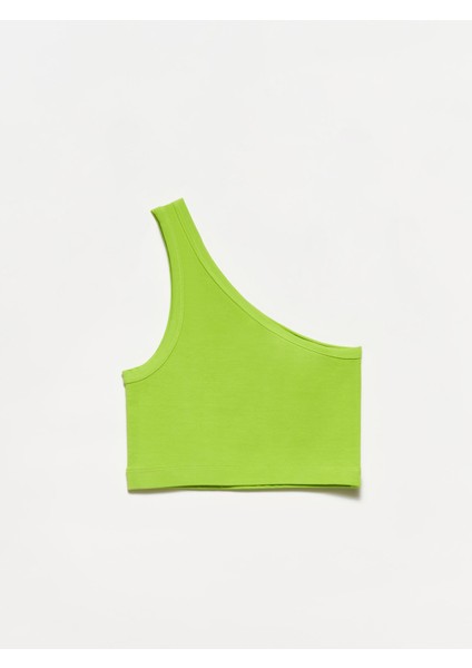 20168 Tek Omuzlu Crop-Lime