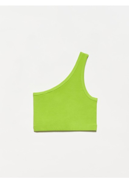 20168 Tek Omuzlu Crop-Lime