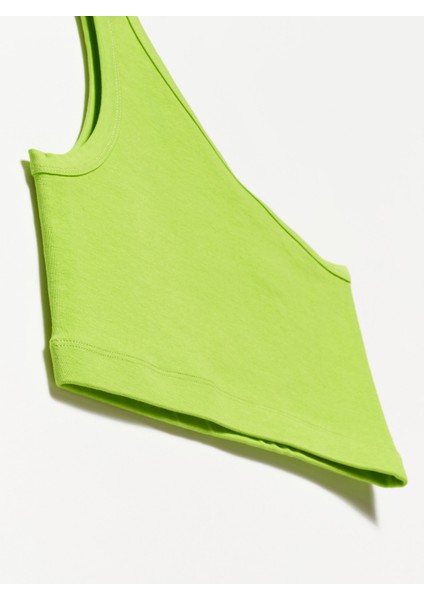 20168 Tek Omuzlu Crop-Lime