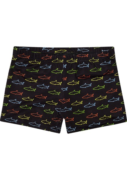 Çok Renkli Erkek Çocuk Sort Mayo SM22120229 Neon Sharks Junior Trunk