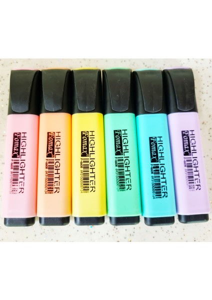 Original Highlighter Pastel Kesik Uçlu Fosforlu Kalem 6'lı