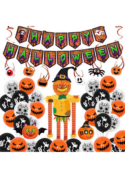 Lateks Cadılar Bayramı Süsleri, Eğlenceli Retro Taşınabilir Klasik Cadılar Bayramı Seti