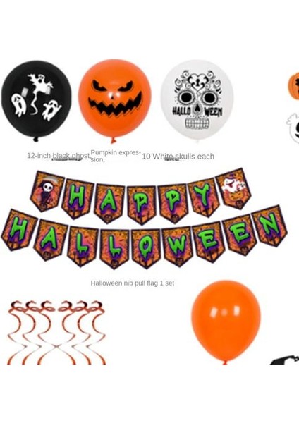 Lateks Cadılar Bayramı Süsleri, Eğlenceli Retro Taşınabilir Klasik Cadılar Bayramı Seti modelleri