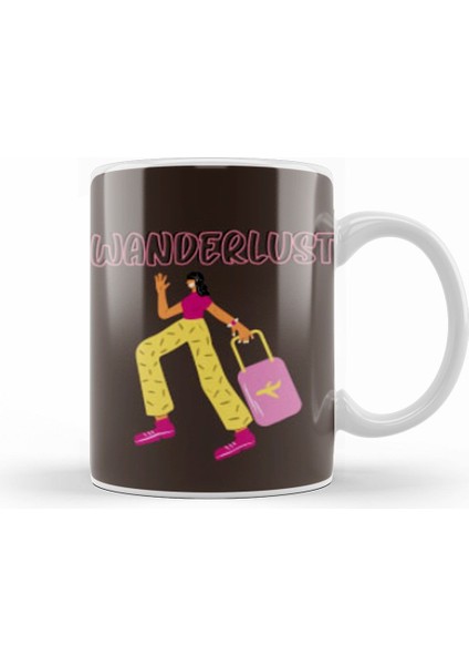 Woman Travel Gift Design Lover Trippin Wanderlust Journey Adventurer Vacation Kupa Bardak Porselen