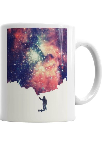 Evrenin Boyanması Uzay Sanatı Kupa Bardak Porselen