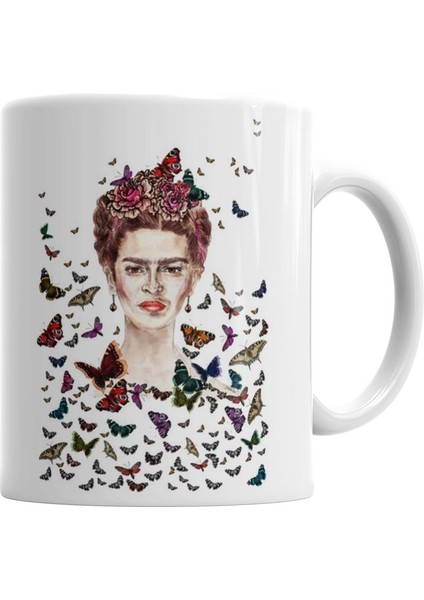 Frida Kahlo Kelebekler Kupa Bardak Porselen