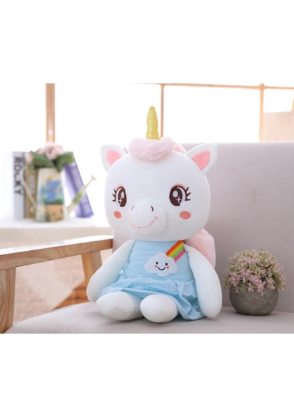 1 Adet 35 cm Süper Yumuşak Unicorn Peluş Oyuncak (Yurt Dışından)