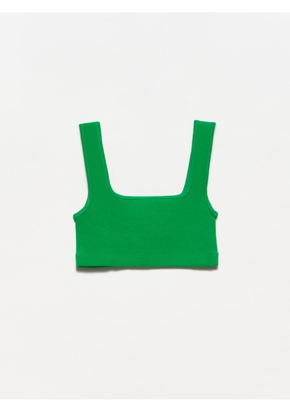 20167 Crop Top-Koyu Yeşil