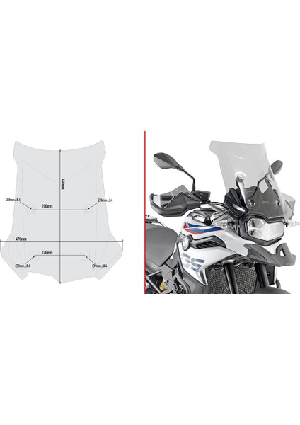 Gıvı D5127S Bmw F 750 Gs - F 850 Gs (18-21) Rüzgar Siperlik