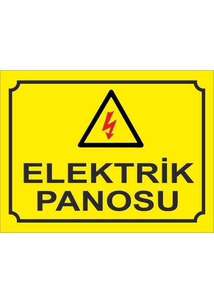 Elektrik Panosu Uyarıl Evhası 19 x 25 cm Sarı