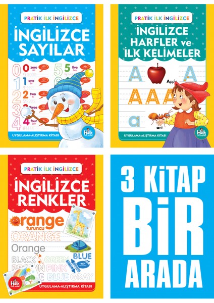 Ingilizce Harfler Sayılar ve Renkler Seti (3 Kitap Takım)