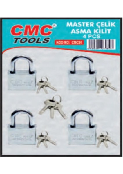 Master Çelık Asma Kilit Setı 60mm 4lü Set