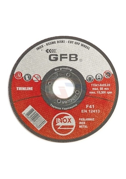 Inox Kesici Taş 115 Gfb
