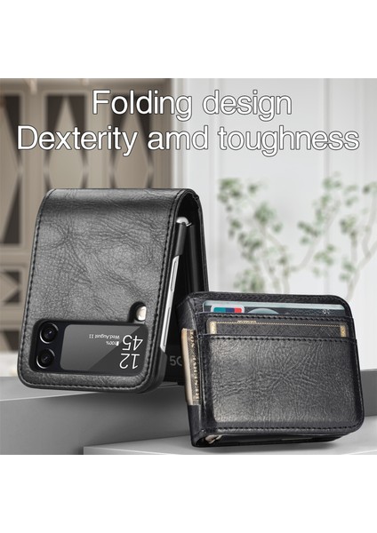 Samsung Galaxy Z Flip4 5g Için Dikey Kart Yuvası Pu Kılıfı - Pembe (Yurt Dışından) fırsatları