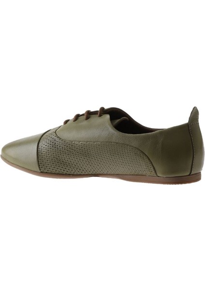 Haki Deri Kadın Düz Ayakkabı fırsatları