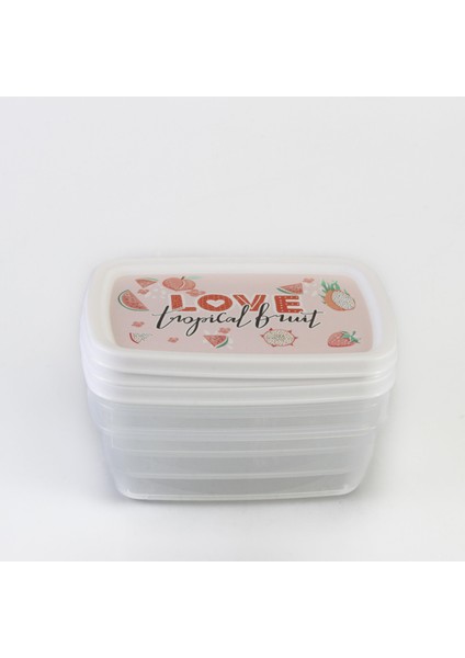 Deco Trend Saklama Kabı 0,6 Lt Üçlü Love Fruit