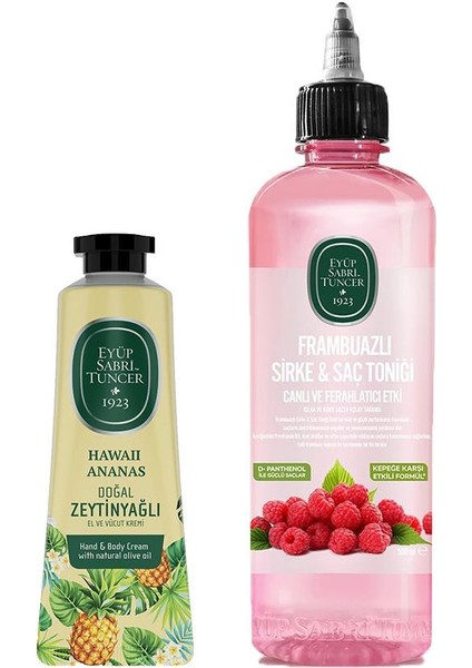 Frambuazlı Sirke & Saç Toniği ve El ve Vücut Kremi Havaii Ananas