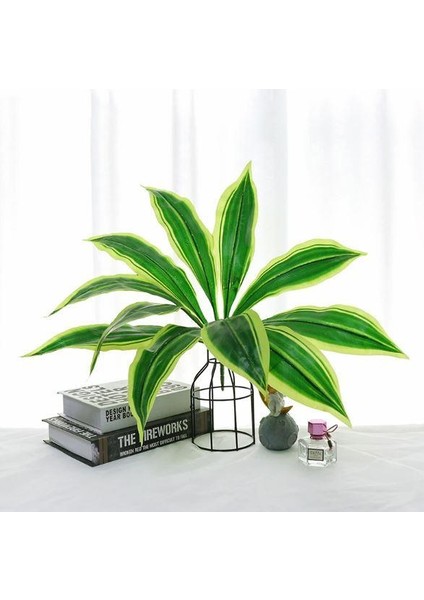 Yapay Çiçek Dracaena Massengena Yaprağı Demeti 18 Yapraklı 40*50CM Dik Duvar Çiçeği Yapay Bitki