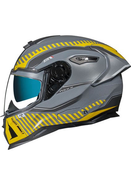 SX.100R Skıdder Mat Mavi-Neon Sarı Kask