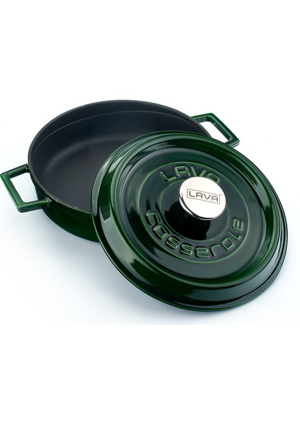 Döküm Çok Amaçlı Yayvan Tencere (Ø)24 Cm. Majolica Yeşil
