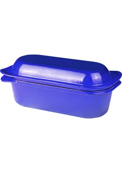 Döküm Ekmek Kabı / Terrine. Ölçü 12X28CM. - Mavi
