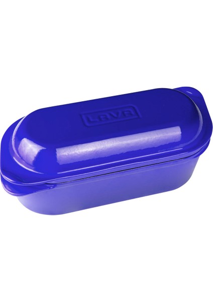 Döküm Ekmek Kabı / Terrine. Ölçü 12X28CM. - Mavi fiyatları