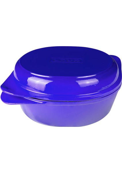 Döküm Ekmek Kabı / Terrine. Ölçü 24X27CM. - Mavi fiyatları