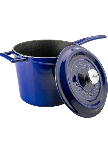 Döküm Yuvarlak Sos Tenceresi Metal Saplı Çap(Ø18 Cm, Majolica Mavi modelleri