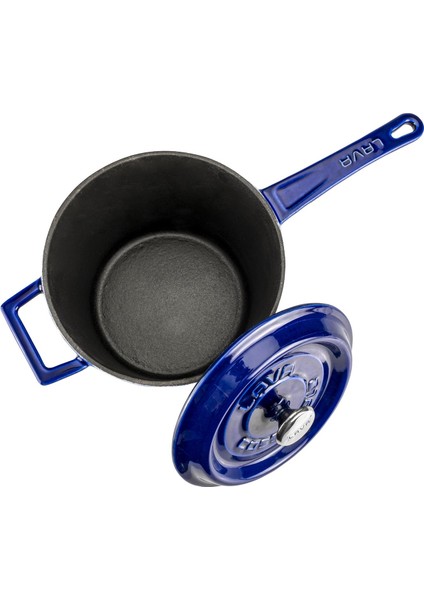 Döküm Yuvarlak Sos Tenceresi Metal Saplı Çap(Ø18 Cm, Majolica Mavi fırsatları