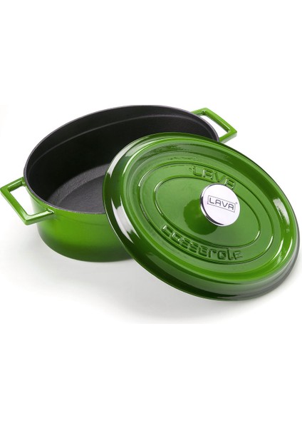 Döküm Oval Tencere. Ölçü 23X29CM. - Yeşil fiyatları