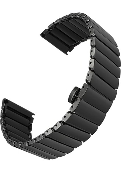 Huawei Watch Gt Için Metal Baklalı Kordon Siyah